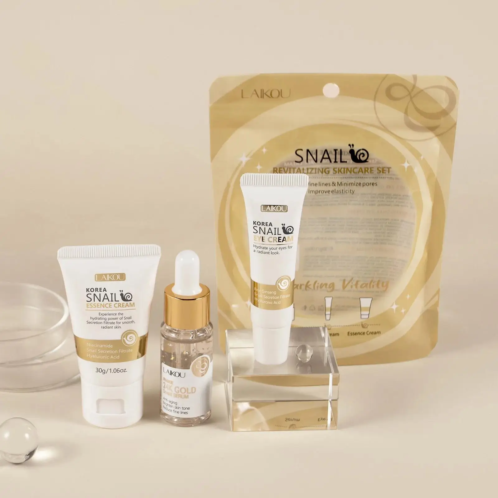Luxury Skincare Cream - 24K Gold Slak Reparatie Serum Oogcrème